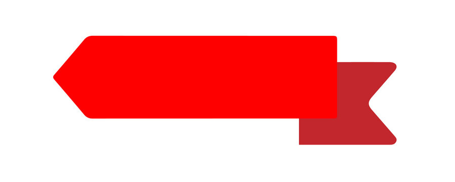 red ribbon banner tag label folded corner badge flat design promotion sale sticker isolated png