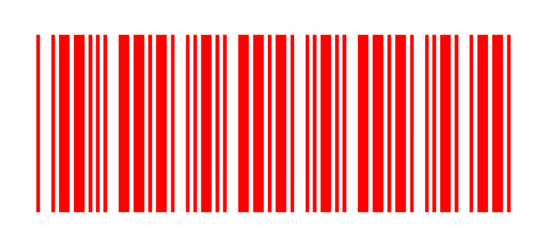 Red barcode lines pattern abstract data scan code stripes minimal design isolated png