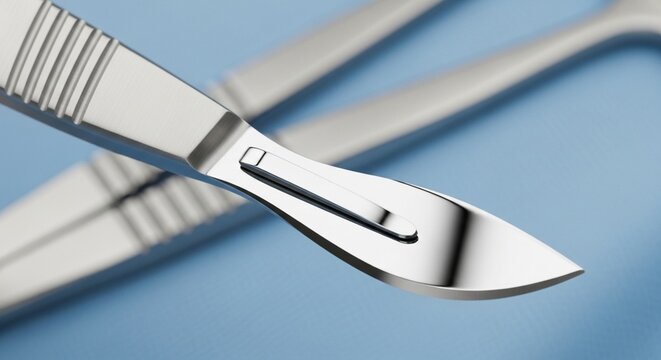 Medical Scalpel and Forceps - Surgical Tools Close Up