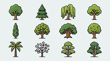 Collection of stylized trees © Masha