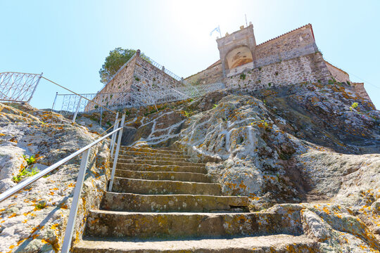 Stone Steps Leading Up to Panagia Glykofilousa Church in Petra Lesbos