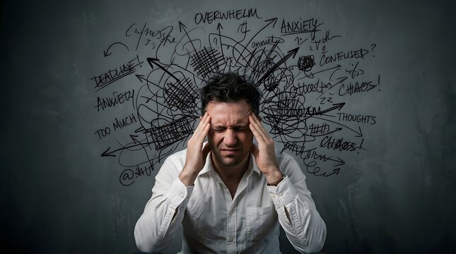 Teacher day a stressed educator on teacher day overwhelmed by anxiety and chaos