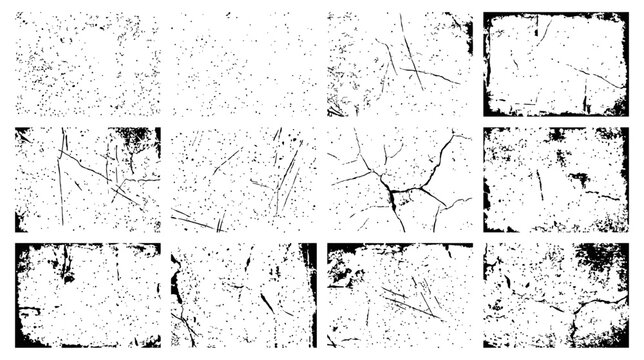 Distressed Grunge Texture Overlay Set With Scratches And Cracks