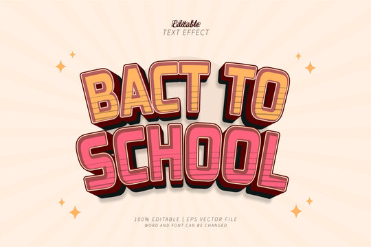Back to School Editable Text Effect Style 3d Vintage
