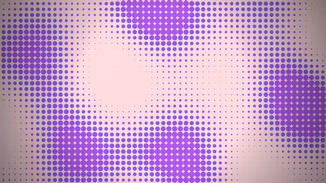 Modern purple halftone dot pattern with smooth gradient circles on a soft pastel background. Perfect for motion graphics, digital media, technology visuals, and creative video backgrounds.