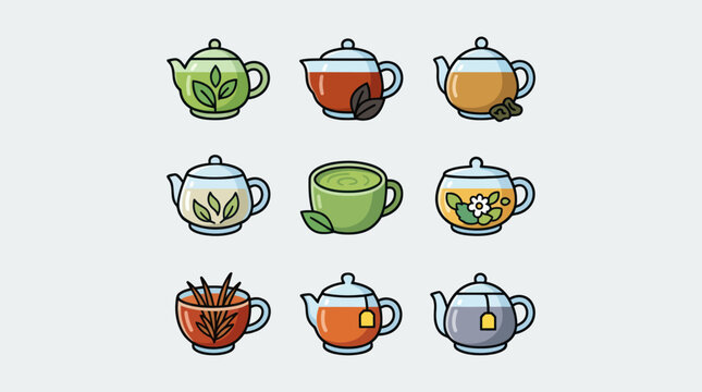 Collection of tea pots and cups