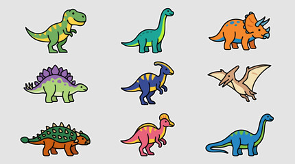 Colorful cartoon dinosaur collection © Masha