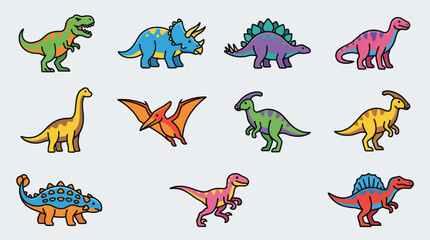 Colorful dinosaur collection © Masha