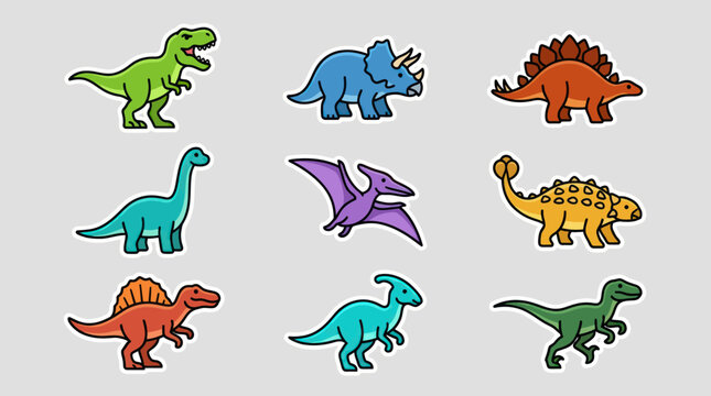 Colorful dinosaur collection