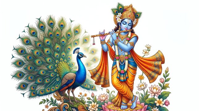 festival of happy shree krishna janmashtami abstract design background
