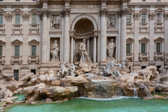 Fontana di Trevi - The Trevi Fountain - in Rome, Italy. The largest baroque fountain in the city.
