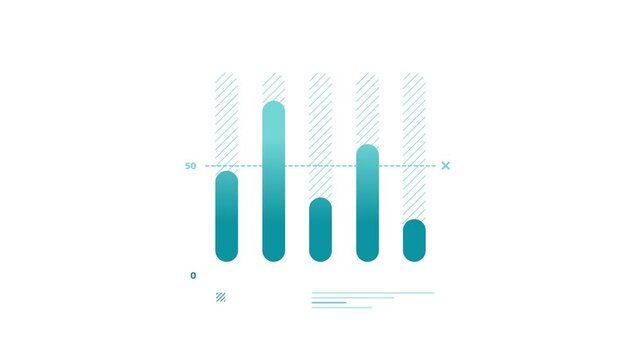 Animated element for business infographics - bar chart with 5 columns
