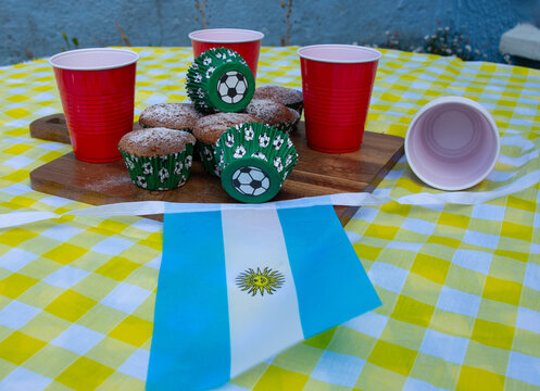 Argentina Football Party with Cakes, Bunting and Match Day Celebration