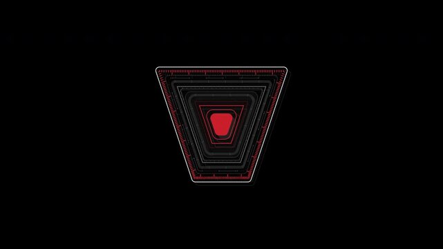 Abstract Geometric Tunnel Animation with Glowing Red Core.