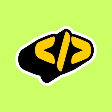 Code programming developer software icon for web development and technology projects