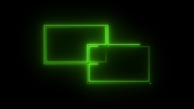 Glowing blue neon lite text animation with black background animation video 4k.
