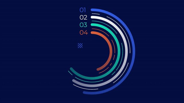 Business infographic element - animated radial bar chart
