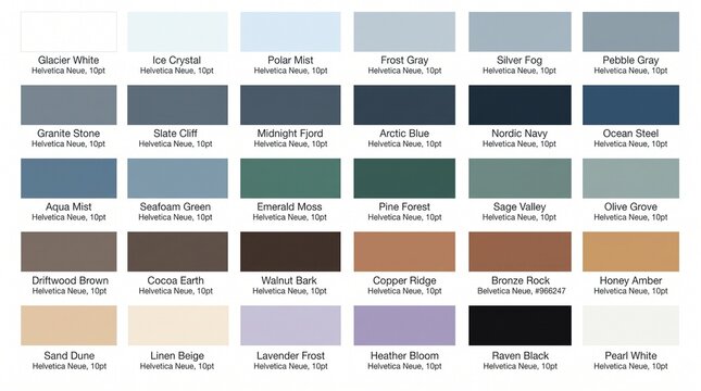 Professional interior paint color palette selection guide with interior