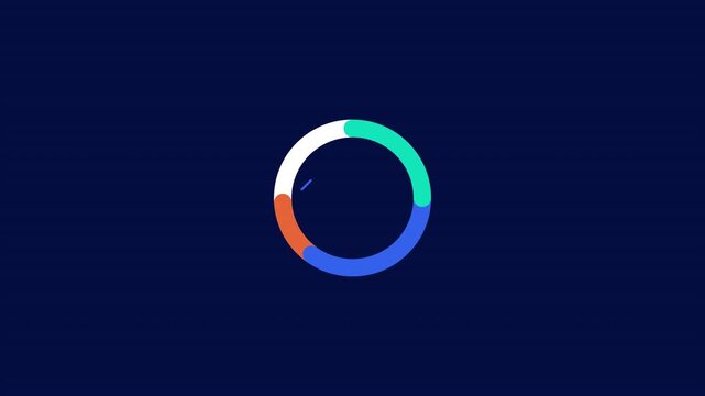 Business infographic element - animated donut chart with 4 divisions
