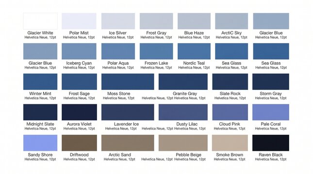 Midnight blue monochrome color palette swatch guide with monochrome, collection