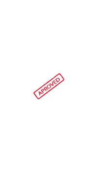 Red approved stamp typo imprint on white background. Approved rubber stamp error symbol for corporate paper document validation. Digital approved stamp for text error.