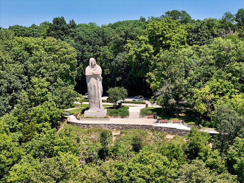 The Eternal Indian Stone Monument in Lowden State Park along the Rock River  Illinois