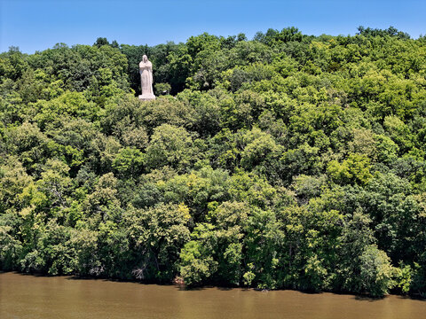 The Eternal Indian Stone Monument in Lowden State Park along the Rock River  Illinois