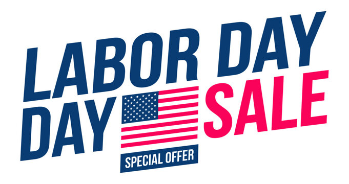American labor day logos and badges celebrating us workers