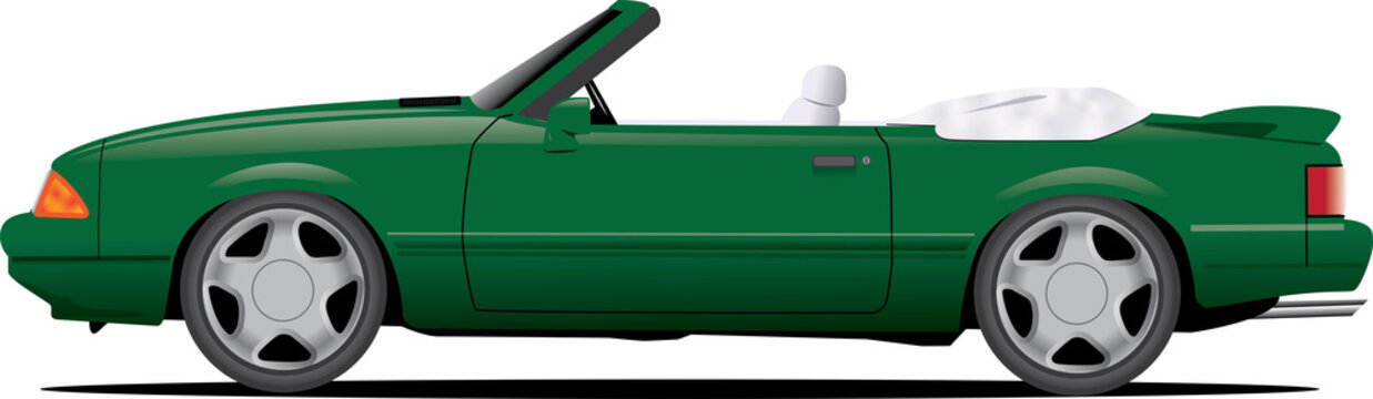 Green Fox Body Style 5.0 American Sports Car PNG File