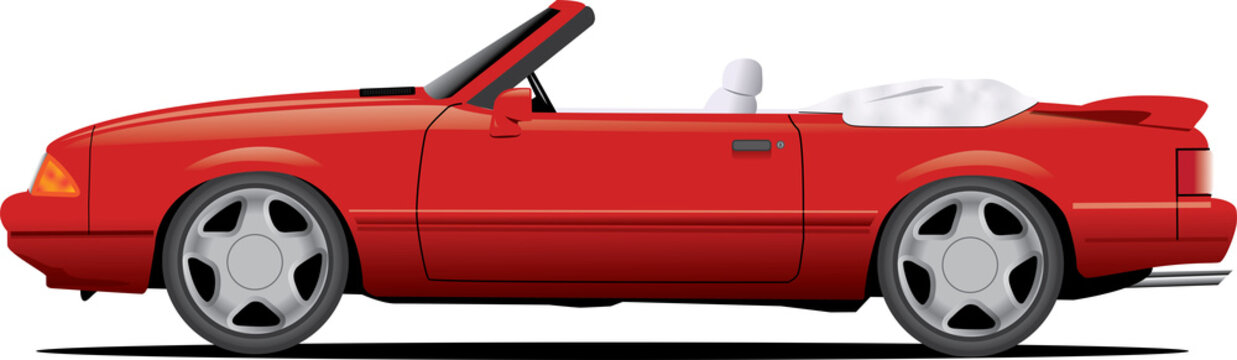 Red Fox Body Style 5.0 American Sports Car PNG File
