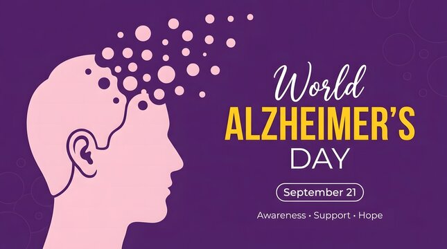 World alzheimer's day awareness concept design with dementia