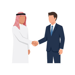 Fototapeta premium Businessman and sheikh handshake agreement.