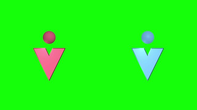 立体的でスタイリッシュな矢印記号セット(赤色と青色)／A set of stylish 3D arrow symbols in red and blue