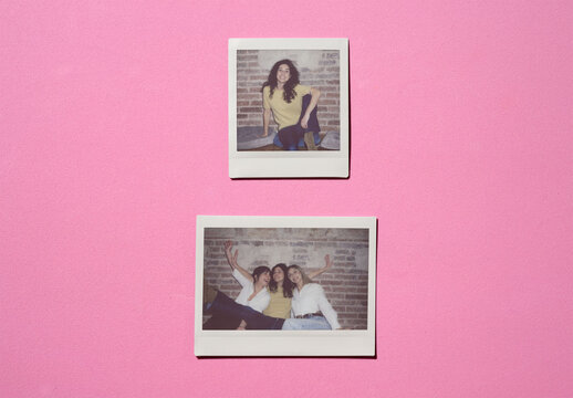 Pink Polaroid Mockup