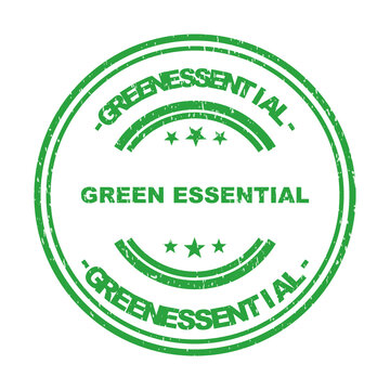 Green essential round stamp seal with star icons
