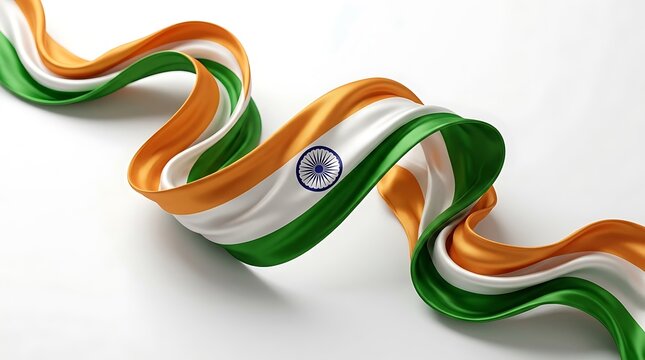 Indian flag waving with ashoka chakra emblem