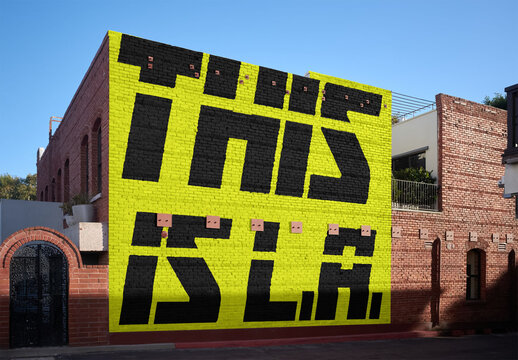 Mockup of L.A. Urban wallscape in Facade