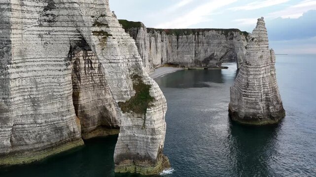 Etretat France natural arches and towering sea stack cliffs