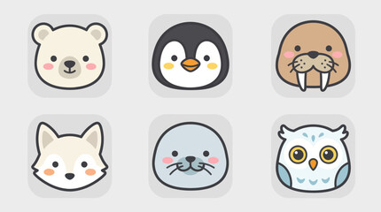 Cute animal icons for arctic theme © Lunox