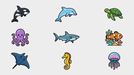 Cute aquatic life collection © Lunox