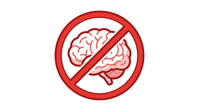 No Brain Allowed Sign Symbol.