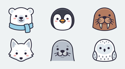 Cute arctic animals collection © Lunox