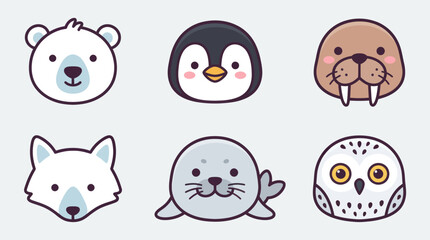 Cute arctic animals collection © Lunox