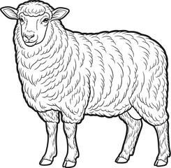 Sheep standing with thick woolly coat © MH Mehedi