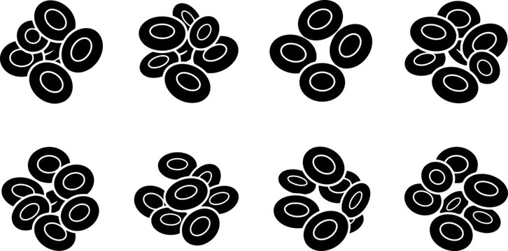 Human Red Blood Cell Microscopic Clusters Vector Illustration for Medical Education, Healthcare Infographics & Biological Science Research (EPS)