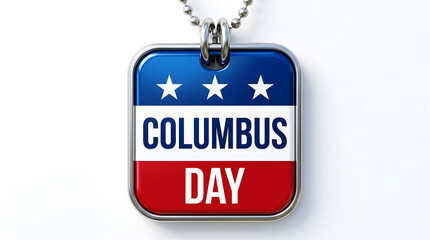 Celebratory poster with patriotic colors for columbus day holiday flag stars stripes
