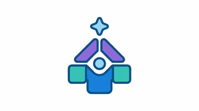 Colorful abstract geometric logo with star and shapes.