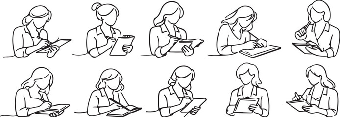 Fototapeta premium Female Study Activity Collection