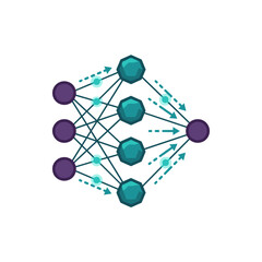 Obraz premium Neural Network Diagram Connections.