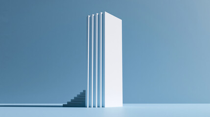 Fototapeta premium Minimal Modern Architectural Tower Symbolizing Innovation and Corporate Growth
